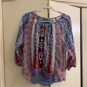Valerie Stevens Red White and Blue Top size M